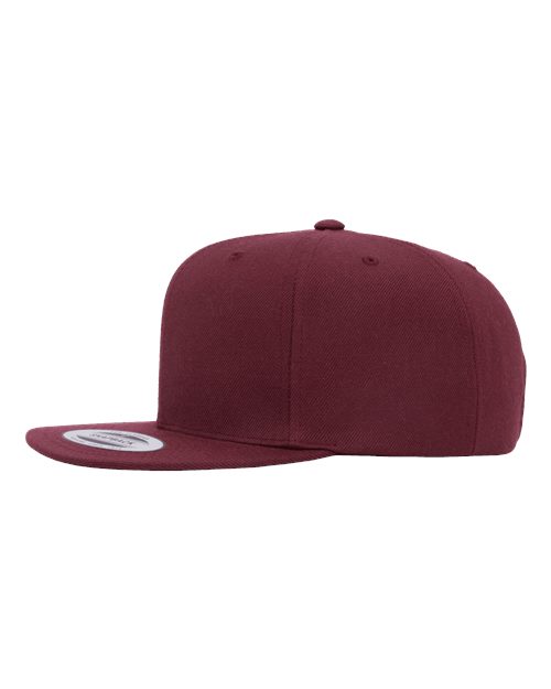 Premium Flat Bill Snapback Cap - Maroon - Image 3