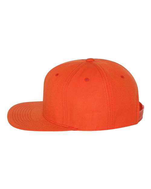 Premium Flat Bill Snapback Cap - Orange - Image 3