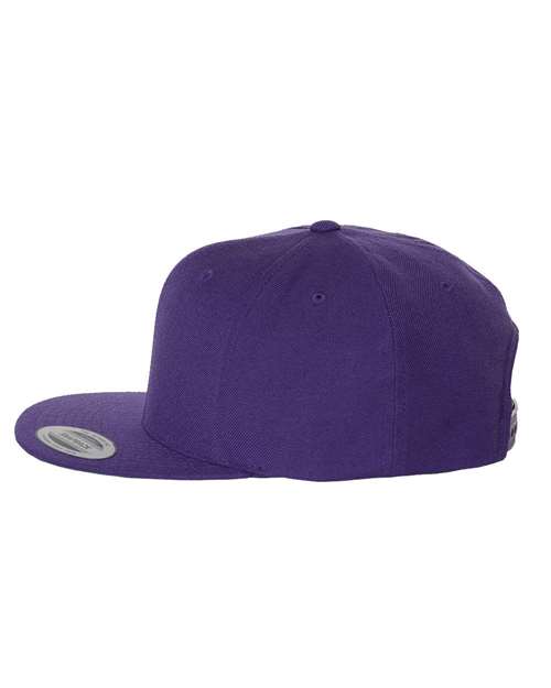 Premium Flat Bill Snapback Cap - Purple - Image 3