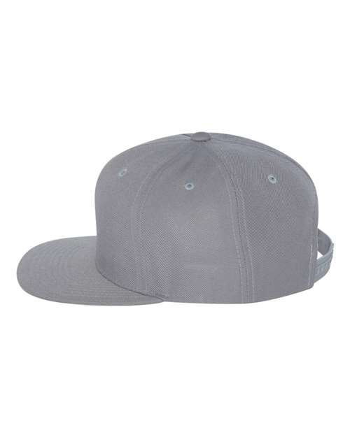 Premium Flat Bill Snapback Cap - Silver - Image 3