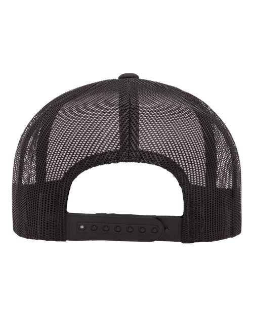 Five-Panel Classic Trucker Cap - Black/ White/ Black - Image 2