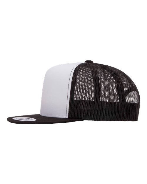 Five-Panel Classic Trucker Cap - Black/ White/ Black - Image 3