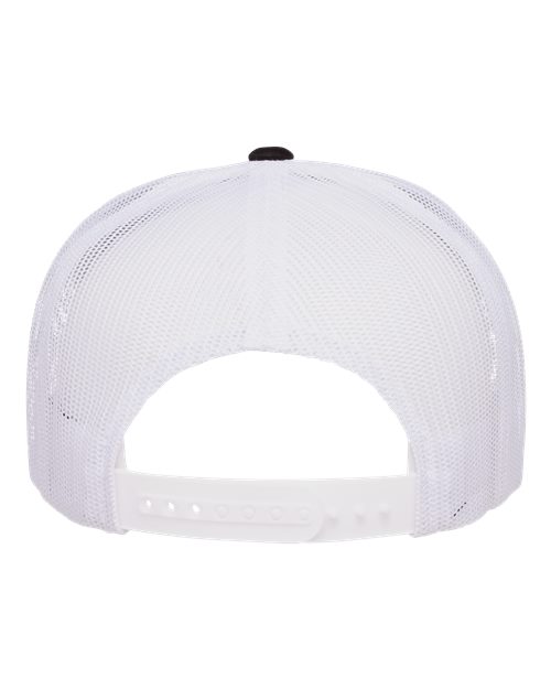 Five-Panel Classic Trucker Cap - Black/ White - Image 2