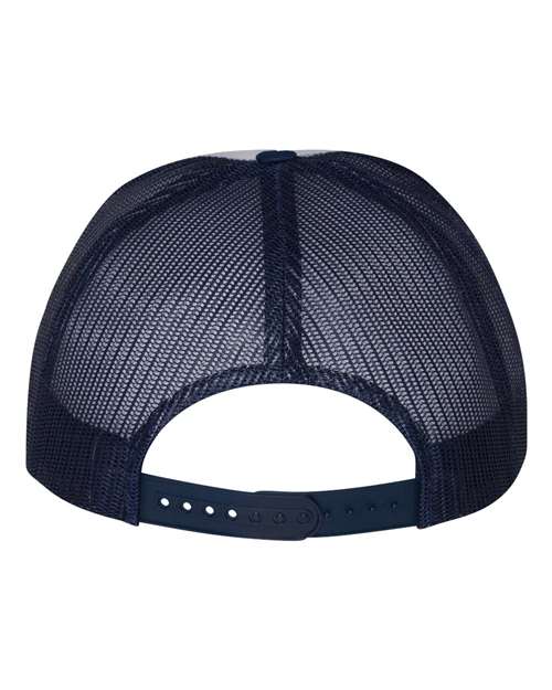 Five-Panel Classic Trucker Cap - Navy/ White/ Navy - Image 2