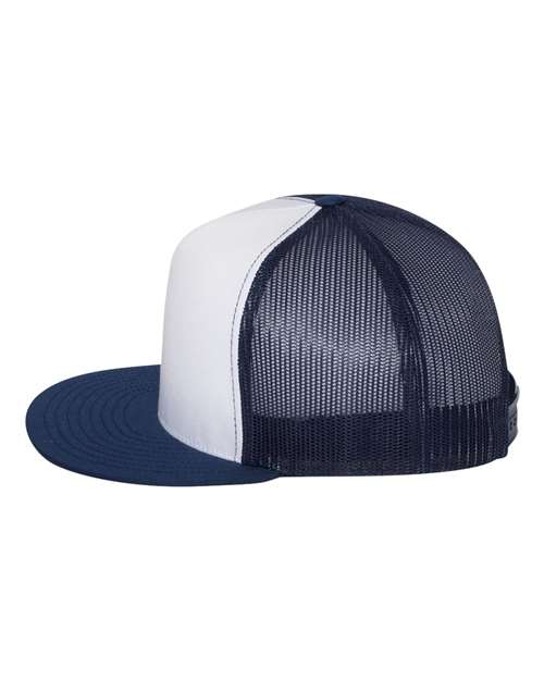 Five-Panel Classic Trucker Cap - Navy/ White/ Navy - Image 3