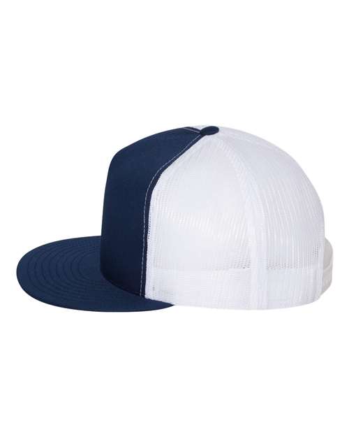 Five-Panel Classic Trucker Cap - Navy/ White - Image 3