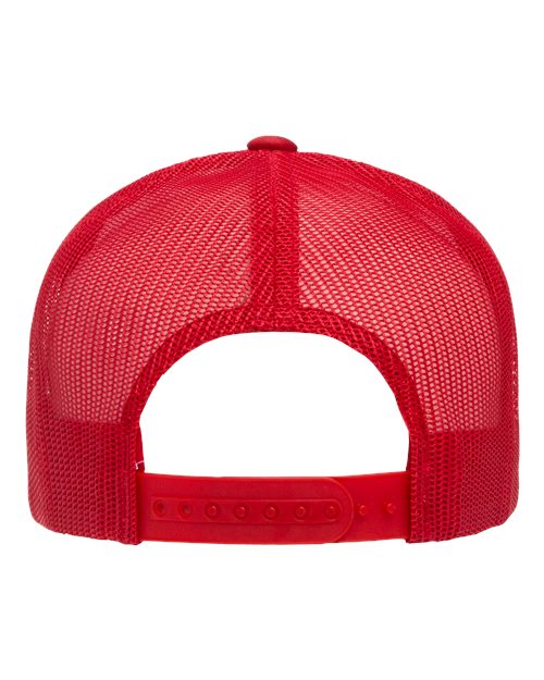 Five-Panel Classic Trucker Cap - Red/ White/ Red - Image 2