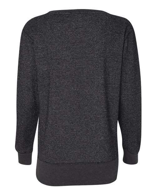 Women’s Glitter French Terry Wide Neck Sweatshirt - Image 3