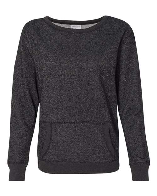 Women’s Glitter French Terry Wide Neck Sweatshirt