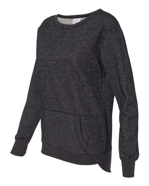 Women’s Glitter French Terry Wide Neck Sweatshirt - Image 2