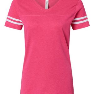 Women's Football V-Neck Fine Jersey Tee