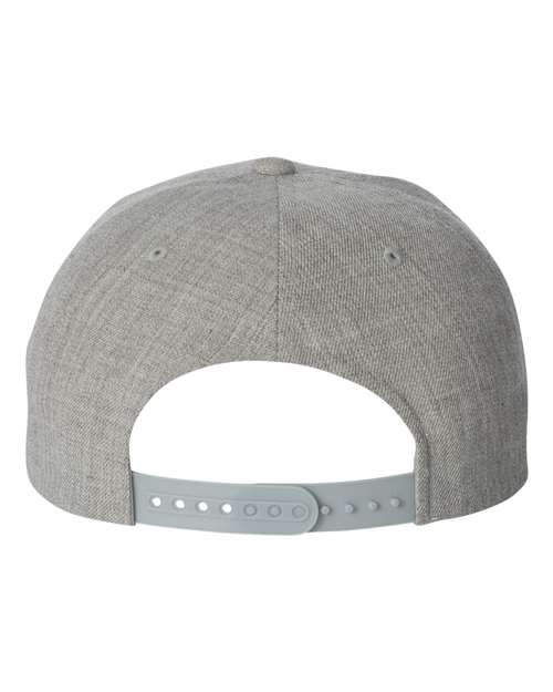 Premium Flat Bill Snapback Cap - Heather Grey - Image 2