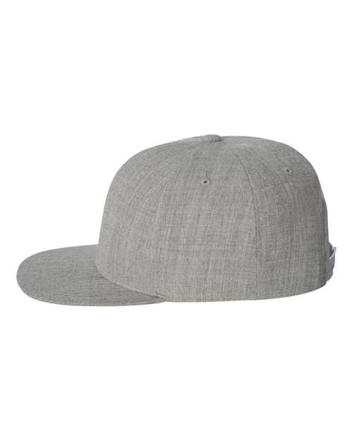 Premium Flat Bill Snapback Cap - Heather Grey - Image 3