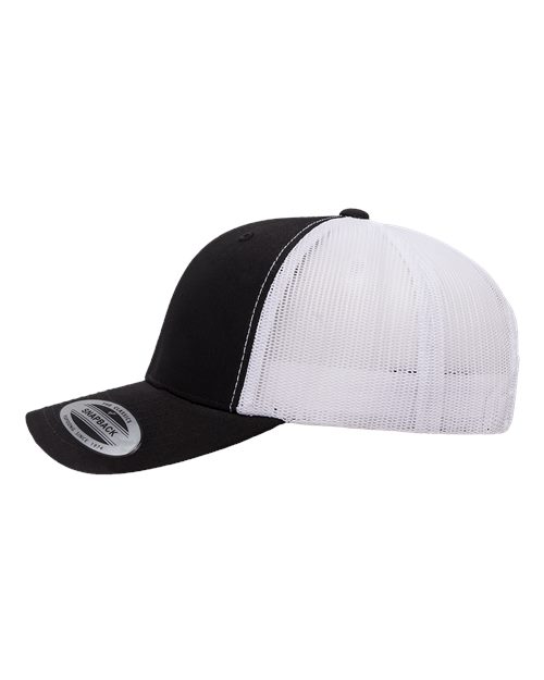Retro Trucker Cap - Black/ White - Image 3