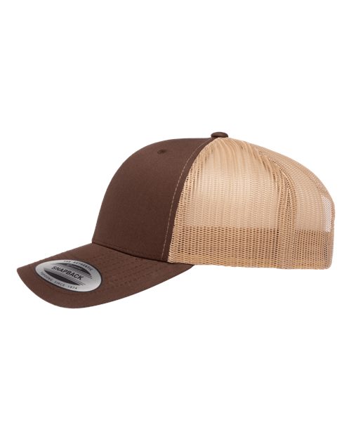 Retro Trucker Cap - Brown/ Khaki - Image 3