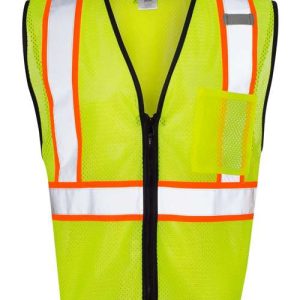 Unisex Economy Contrasting Vest with Zippered Front