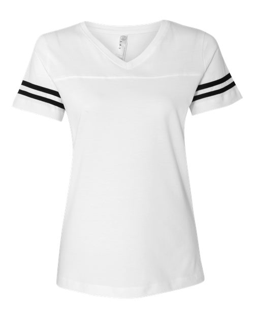 Women's Football V-Neck Fine Jersey Tee - Image 7