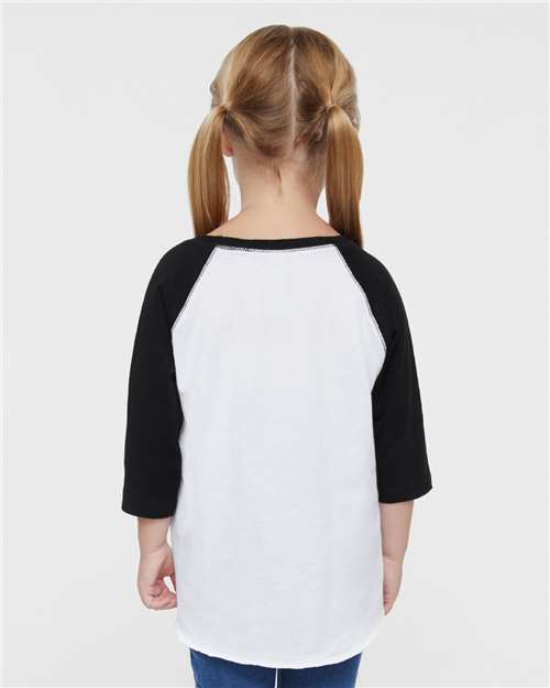 Toddler Baseball Fine Jersey Three-Quarter Sleeve Tee - Image 12