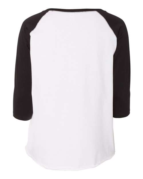 Women's Curvy Collection Baseball Three-Quarter Sleeve Tee - Image 2