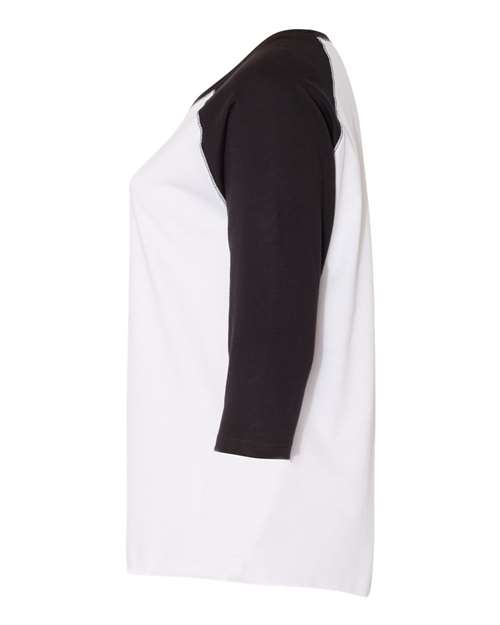 Women's Curvy Collection Baseball Three-Quarter Sleeve Tee - Image 3