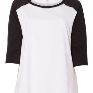 Women's Curvy Collection Baseball Three-Quarter Sleeve Tee