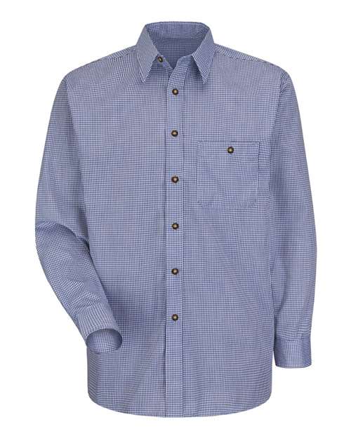 Men's Mini-Plaid Uniform Long Sleeve Shirt - Image 3