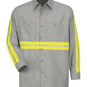 Men's Industrial Enhanced-Visibility Long Sleeve Work Shirt