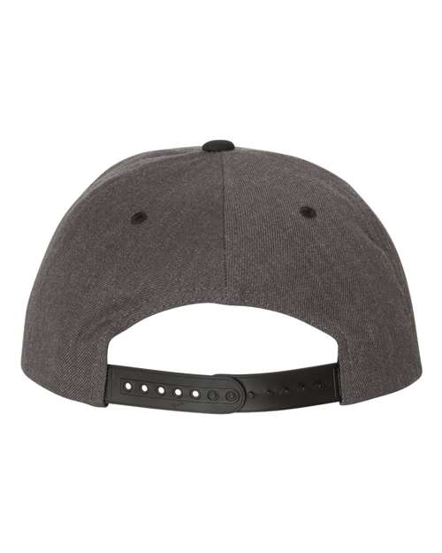 Premium Flat Bill Snapback Cap - Dark Heather/ Black - Image 2