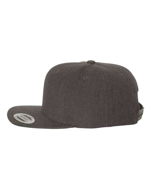 Premium Flat Bill Snapback Cap - Dark Heather - Image 3