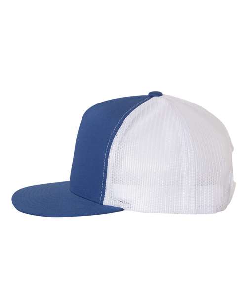 Five-Panel Classic Trucker Cap - Royal/ White - Image 3