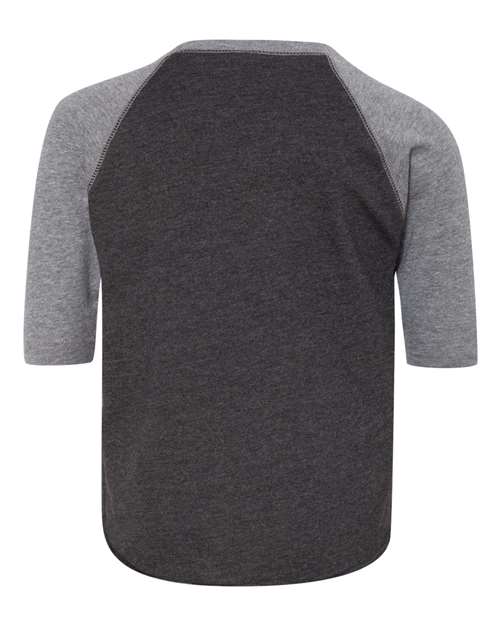 Toddler Baseball Fine Jersey Three-Quarter Sleeve Tee - Image 2