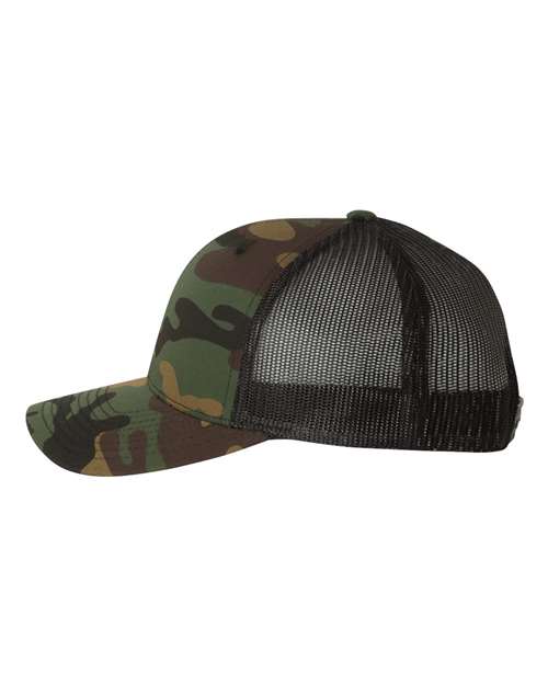 Retro Trucker Cap - Green Camo/ Black - Image 3