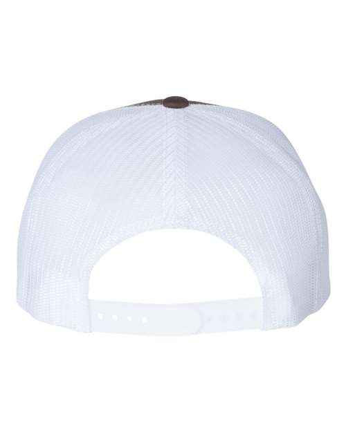 Five-Panel Classic Trucker Cap - Brown/ White - Image 2