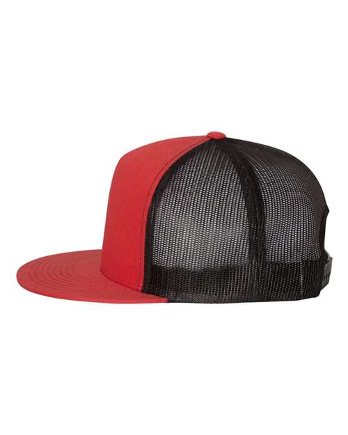 Five-Panel Classic Trucker Cap - Red/ Black - Image 3