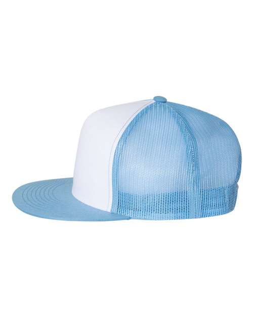 Five-Panel Classic Trucker Cap - Carolina Blue/ White/ Caroline Blue - Image 3