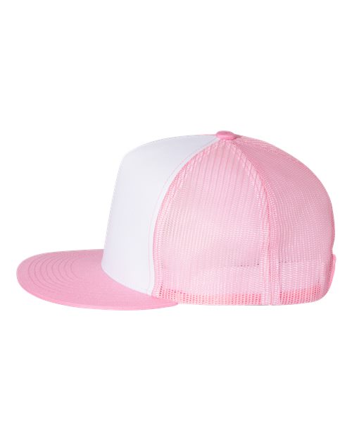 Five-Panel Classic Trucker Cap - Pink/ White/ Pink - Image 3