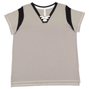 Women's Curvy Lace Up Fine Jersey Tee