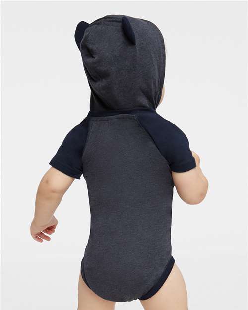 Infant Fine Jersey Raglan Bodysuit with Hood & Ears - Image 6