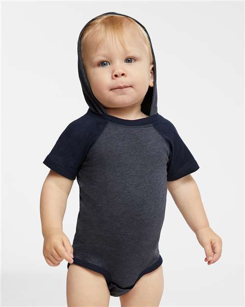 Infant Fine Jersey Raglan Bodysuit with Hood & Ears - Image 5