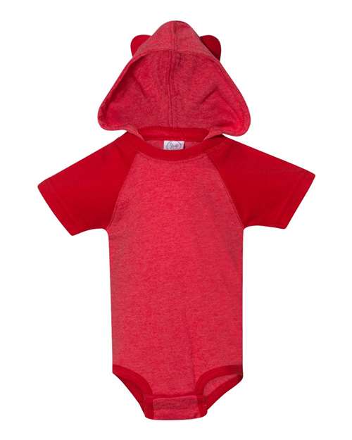 Infant Fine Jersey Raglan Bodysuit with Hood & Ears - Image 7