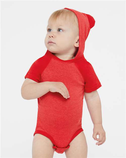 Infant Fine Jersey Raglan Bodysuit with Hood & Ears - Image 10