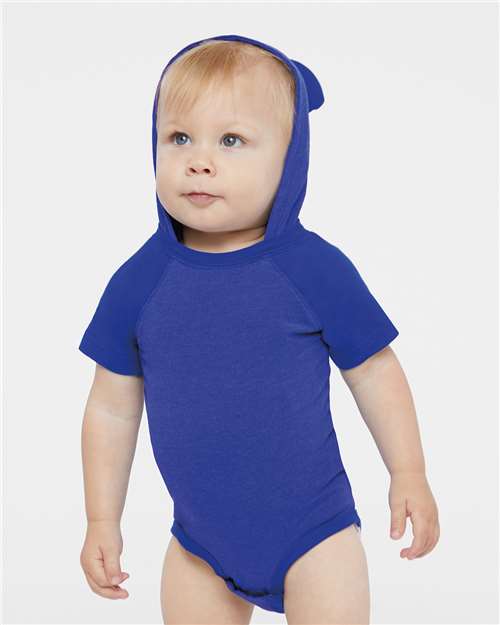 Infant Fine Jersey Raglan Bodysuit with Hood & Ears - Image 16