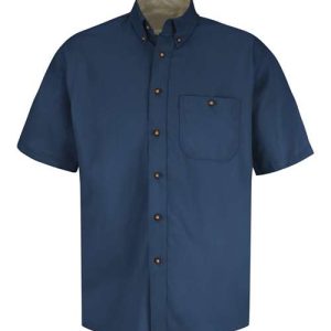 Men's Short Sleeve 100% Cotton Dress Shirt