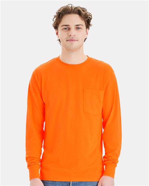 Unisex Workwear Long Sleeve Pocket T-Shirt - Image 4