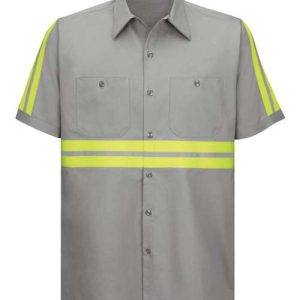 Men's Enhanced Visibility Short Sleeve Cotton Work Shirt