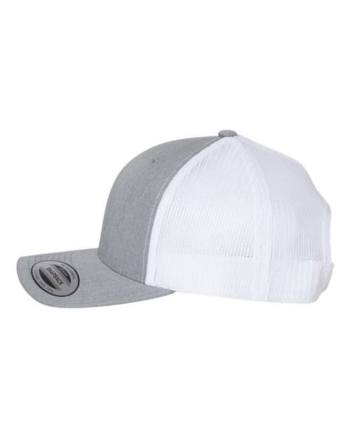 Retro Trucker Cap - Heather Grey/ White - Image 3