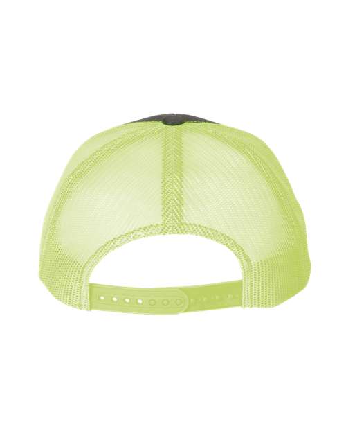 Retro Trucker Cap - Charcoal/ Neon Green - Image 2