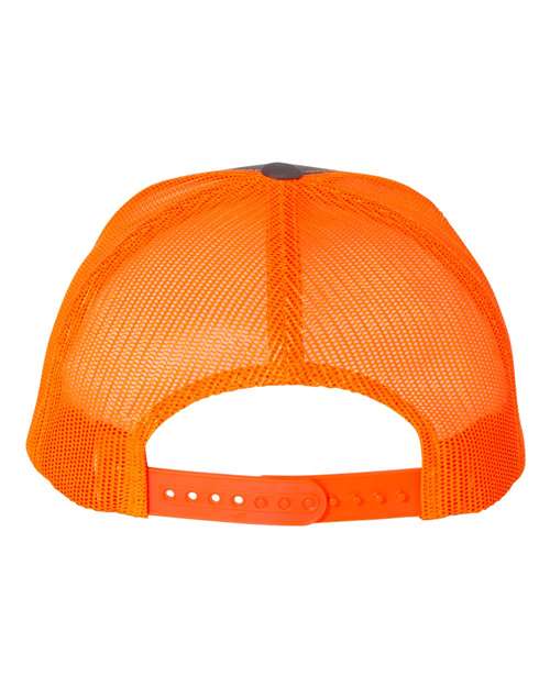 Retro Trucker Cap - Charcoal/ Neon Orange - Image 2