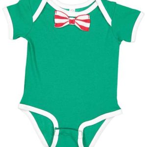 Infant Baby Rib Bow Tie Bodysuit