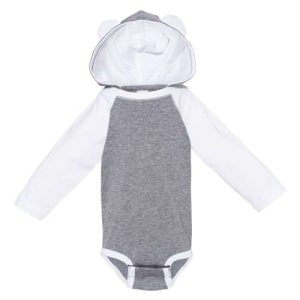 Infant Fine Jersey Character Hooded Long Sleeve Bodysuit with Ears